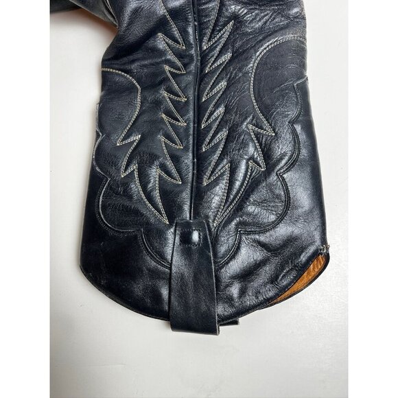 Mens Black Owings Vintage Cowboy Boots Leather Spain - Picture 7 of 10
